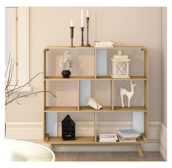 Biblioteka u dekoru hrasta u prirodnoj boji 122x126 cm Caitlin – Støraa