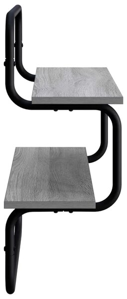 Dvorazinska zidna polica Siva Sonoma 40 x 24 5 x 61 cm - Siva Sonoma 40 cm 2 razine