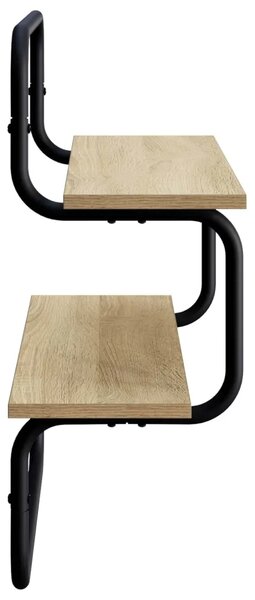Zidna polica s 2 razine Hrast sonoma 40 x 24 5 x 61 cm - Hrast sonoma 40 cm 2 razine