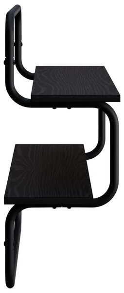 Zidna polica na 2 razine Crni hrast 40 x 24 5 x 61 cm - Crni hrast 40 cm 2 razine