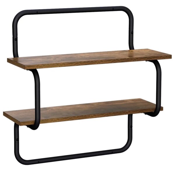 Zidna polica s 2 razine Dimljeni hrast 40 x 24 5 x 61 cm - Dimljeni hrast 40 cm 2 razine