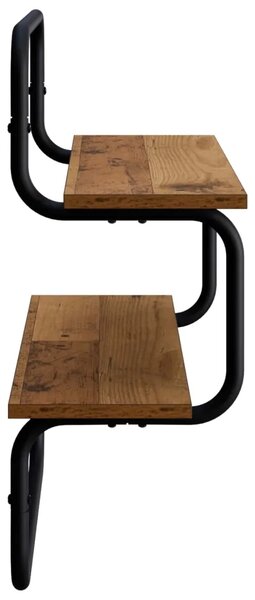 Zidna polica s 2 razine Staro drvo 40 x 24 5 x 61 cm - Staro drvo 40 cm 2 razine