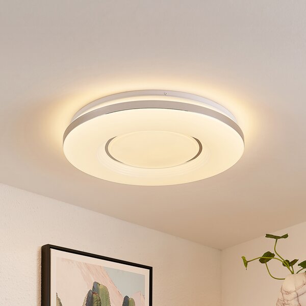 Lindby LED stropna svjetiljka Robini, Ø 48 cm, CCT, prigušiva, prigušiva, Metalik, Dnevni boravak/blagovaonica, Metal
