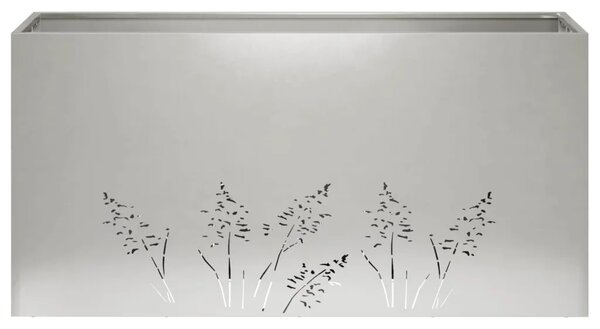 Vrtna saksija Srebrna 100 x 30 x 49 cm Nehrđajući čelik - Nehrđajući čelik 100 x 30 x 49 cm 1