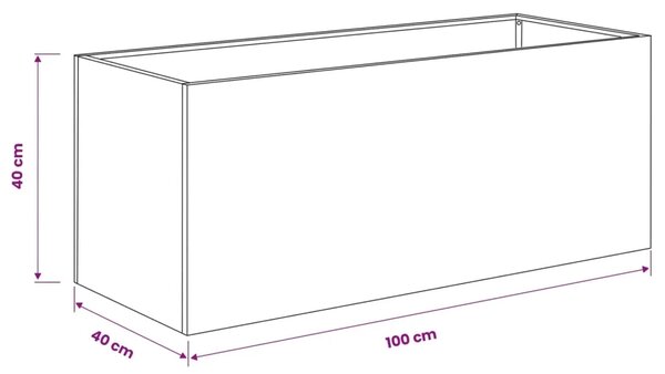 Vrtna saksija 2 kom. Rđa 100 x 40 x 40 cm Otporni čelik - Otporni čelik 100 x 40 x 40 cm 2