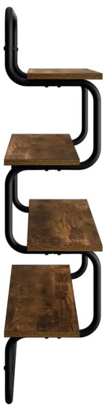 Polica sa 4 nivoa Dimljeni hrast 40 x 24 5 x 104 cm - Dimljeni hrast 40 cm 4 razine