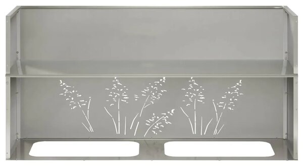 Vrtna saksija Srebrna 100 x 30 x 49 cm Nehrđajući čelik - Nehrđajući čelik 100 x 30 x 49 cm 1