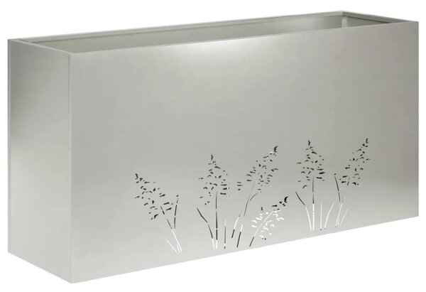 Vrtna saksija Srebrna 100 x 30 x 49 cm Nehrđajući čelik - Nehrđajući čelik 100 x 30 x 49 cm 1
