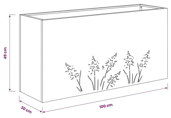 Vrtna saksija Srebrna 100 x 30 x 49 cm Nehrđajući čelik - Nehrđajući čelik 100 x 30 x 49 cm 1