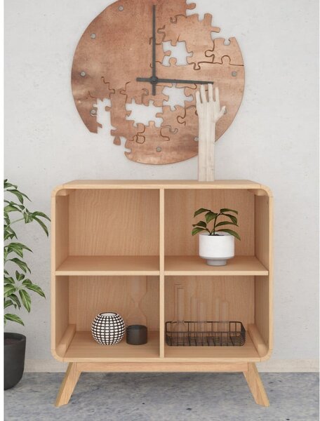 Biblioteka u dekoru hrasta u prirodnoj boji 75x75 cm Caitlin – Støraa