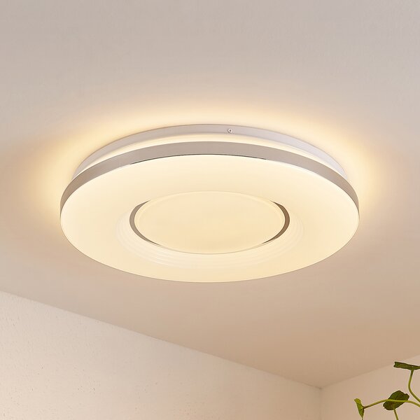 Lindby LED stropna svjetiljka Robini, Ø 48 cm, CCT, prigušiva, prigušiva, Metalik, Dnevni boravak/blagovaonica, Metal