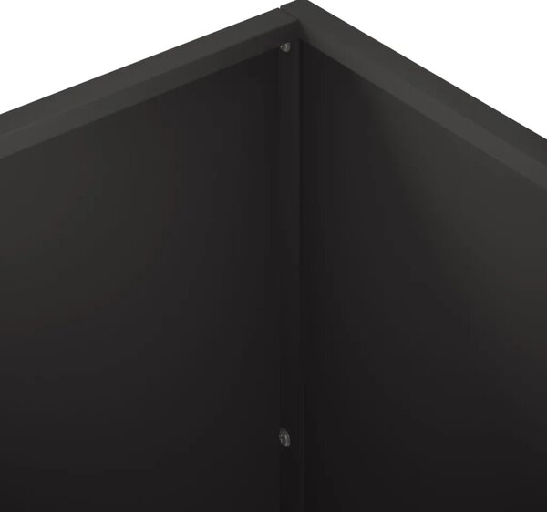 Vrtna saksija Crna 100 x 40 x 40 cm Čelična vrata - Crna 100 x 40 x 40 cm 1
