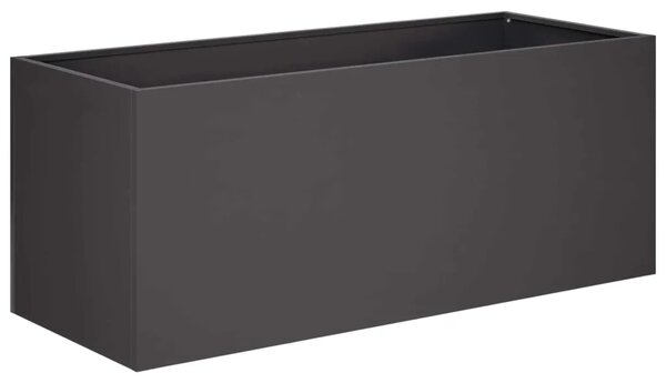 Vrtna saksija Crna 100 x 40 x 40 cm Čelična vrata - Crna 100 x 40 x 40 cm 1
