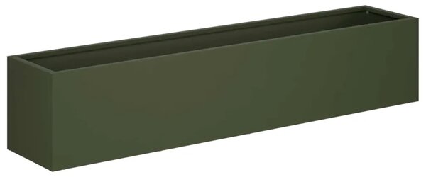 Vrtna saksija Maslinastozelena 100 x 20 x 20 cm Čelična vrata - Maslinastozelena 100 x 20 x 20 cm 1