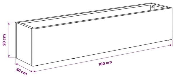 Vrtna saksija Maslinastozelena 100 x 20 x 20 cm Čelična vrata - Maslinastozelena 100 x 20 x 20 cm 1
