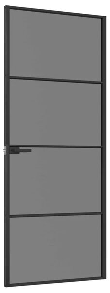 Unutarnja vrata 83 x 201 5 cm Kaljeno Staklo i Aluminij - Crna 83 x 201 5 cm 3 vodoravne šipke