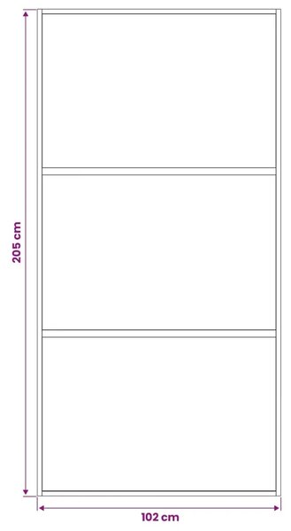 Klizna vrata 102 x 205 cm Kaljeno Staklo i Aluminij - 102 x 205 cm 2 horizontalne šipke (tamno prozirno staklo)