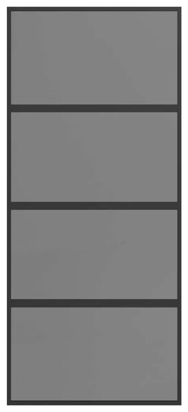 Klizna vrata 90 x 205 cm Kaljeno Staklo i Aluminij - Crna 90 x 205 cm Tamno prozirno