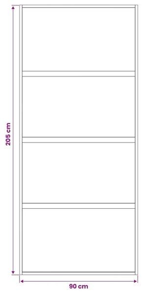 Klizna vrata 90 x 205 cm Kaljeno Staklo i Aluminij - Crna 90 x 205 cm Tamno prozirno