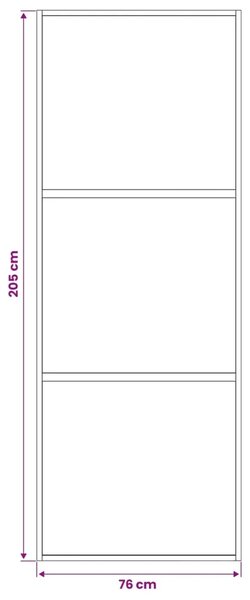 Klizna vrata 76 x 205 cm Kaljeno Staklo i Aluminij - 76 x 205 cm 2 horizontalne šipke (tamno prozirno staklo)