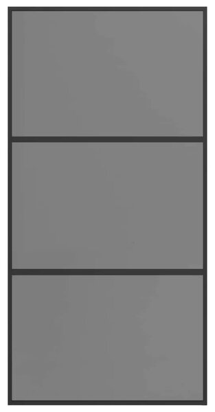 Klizna vrata 102 x 205 cm Kaljeno Staklo i Aluminij - 102 x 205 cm 2 horizontalne šipke (tamno prozirno staklo)