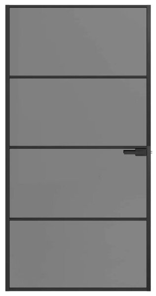 Unutarnja vrata 102 5 x 201 5 cm Kaljeno Staklo i Aluminij - Crna 102 5 x 201 5 cm 3 vodoravne šipke
