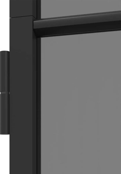 Unutarnja vrata 76 x 201 5 cm Kaljeno Staklo i Aluminij - Crna 76 x 201 5 cm 3 vodoravne šipke