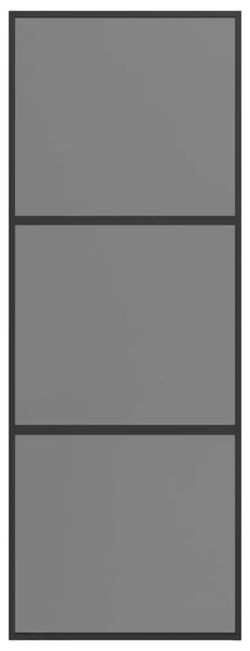 Klizna vrata 76 x 205 cm Kaljeno Staklo i Aluminij - 76 x 205 cm 2 horizontalne šipke (tamno prozirno staklo)