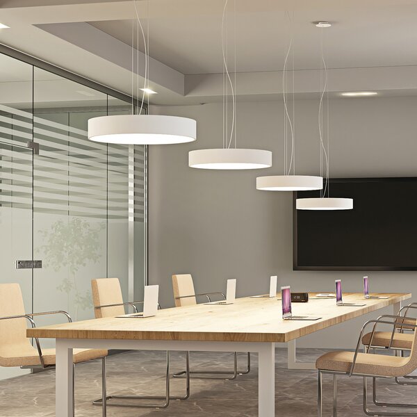Arcchio LED viseća svjetiljka Noabelle, Ø 60 cm, bijela, metalna, prigušiva, Bijela, Kuhinja, Metal