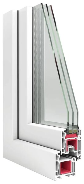 Prozor za podrum RISOR 95 x 50 cm PVC i prozirno staklo - Bijela 95 x 50 cm (Troslojni) Nagibanje i okretanje lijevo