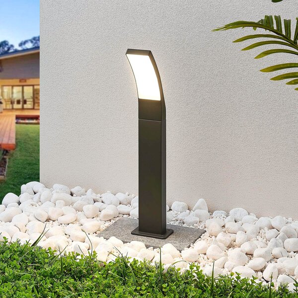 Lindby LED putna svjetiljka Ilvita, 60 cm, antracit, metal, IP54, Crno, Aluminij