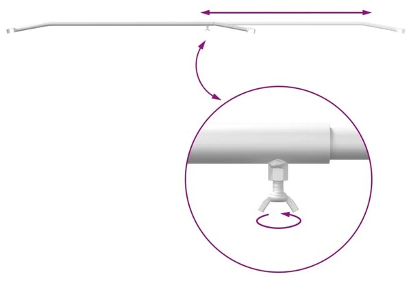 Kuka za platna za prikolice Srebrna 136-218 cm - 136-218 cm 1