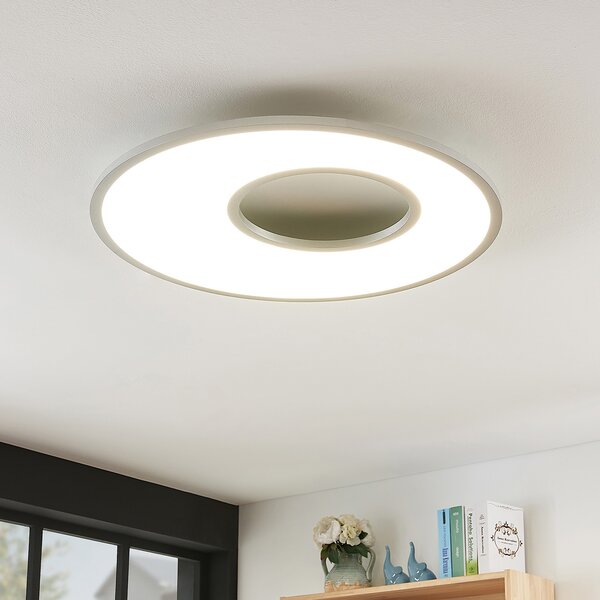 Lucande Durun LED stropna svjetiljka, prigušiva, CCT, okrugla, 60 cm, prigušiva, Metalik, Kuhinja, Plastika