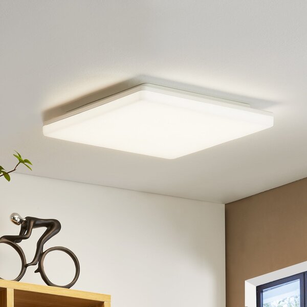 PRIOS Prios Artin LED stropna svjetiljka, četvrtasta, 33 cm, Bijela, kupaonica, Plastika