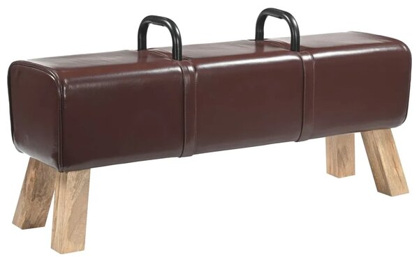 Klupa Tamno smeđa 110 x 30 x 45 cm Prava koža - Tamno smeđa