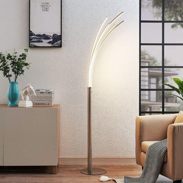Lindby Višekraka LED podna lampa Boba, Metalik, Dnevni boravak/blagovaonica, Aluminij