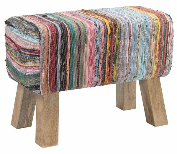 Klupa 60 x 30 x 45 cm Prava koža Šareni - Šareni