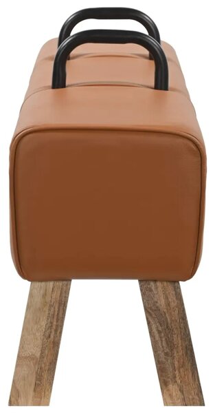 Klupa Smeđa 110 x 30 x 45 cm Prava koža - Smeđa