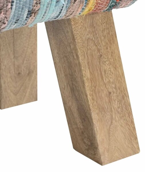 Klupa 60 x 30 x 45 cm Prava koža Šareni - Šareni