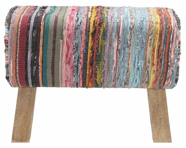 Klupa 60 x 30 x 45 cm Prava koža Šareni - Šareni