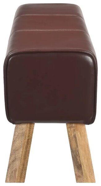Klupa 110 x 30 x 45 cm Prava koža Tamno smeđa - Tamno smeđa