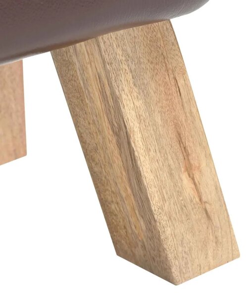 Klupa Tamno smeđa 110 x 30 x 45 cm Prava koža - Tamno smeđa