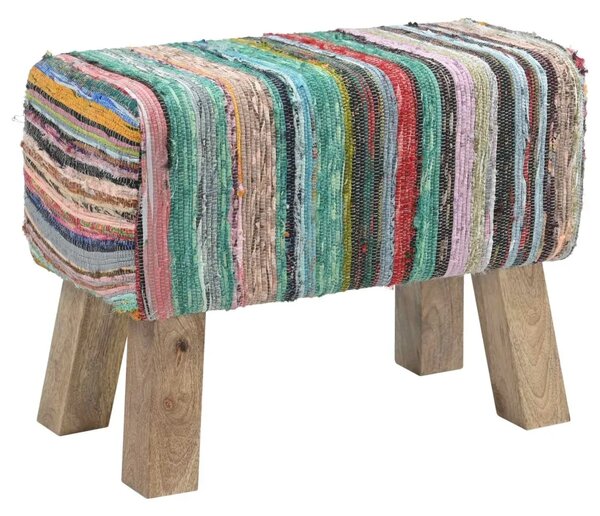 Klupa 60 x 30 x 45 cm Prava koža Šareni - Šareni