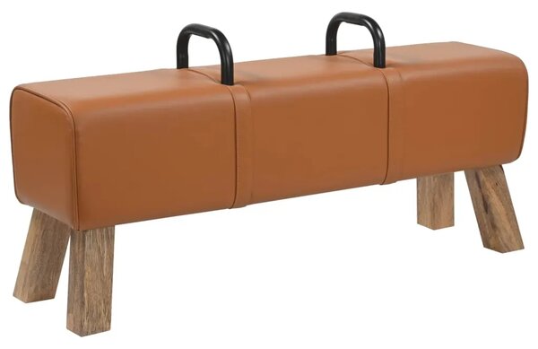 Klupa Smeđa 110 x 30 x 45 cm Prava koža - Smeđa