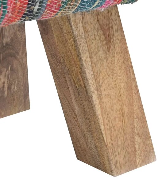 Klupa 110 x 30 x 45 cm Prava koža Šareni - Šareni