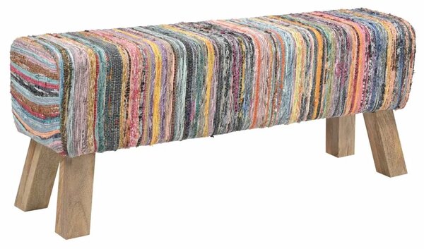 Klupa 110 x 30 x 45 cm Prava koža Šareni - Šareni