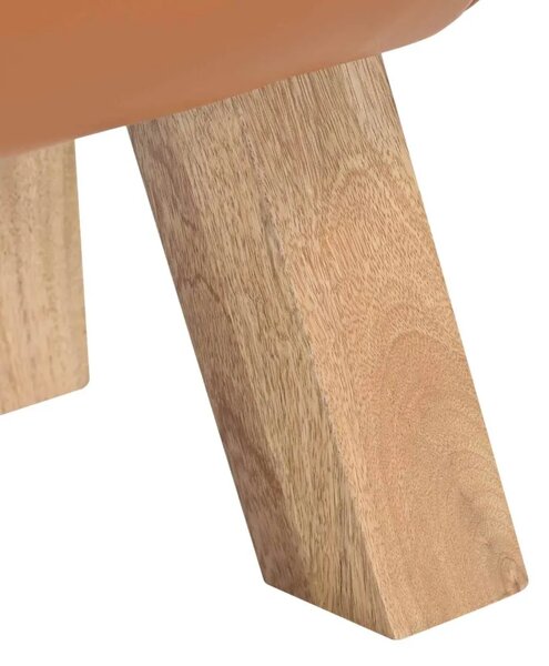 Klupa 110 x 30 x 45 cm Prava koža Smeđa - Smeđa