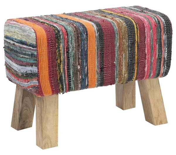 Klupa 60 x 30 x 45 cm Prava koža Šareni - Šareni