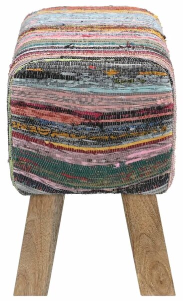 Klupa 60 x 30 x 45 cm Prava koža Šareni - Šareni