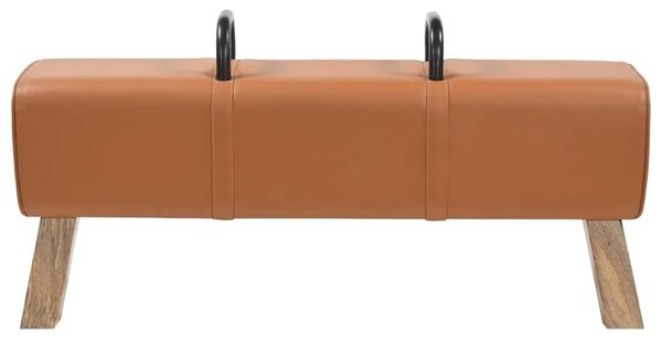 Klupa Smeđa 110 x 30 x 45 cm Prava koža - Smeđa